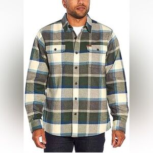ORVIS Big Bear Heavyweight Flannel Shirt Green Plaid Size Large $120 Retail NWT